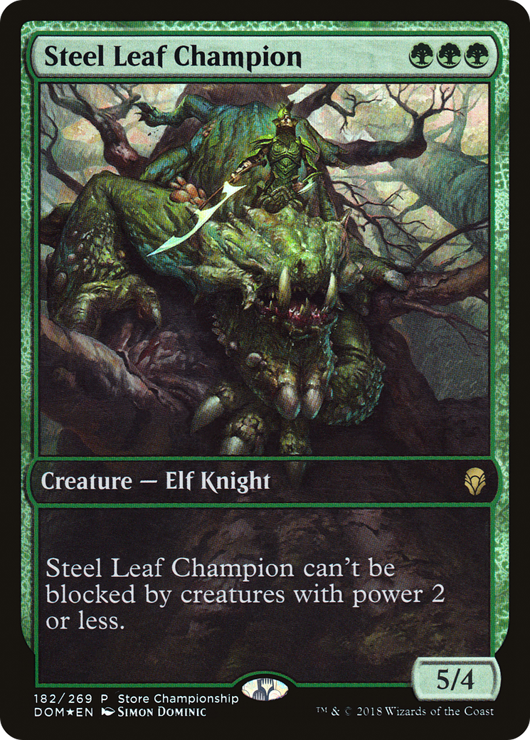 Steel Leaf Champion (PDOM-182) - Dominaria Promos Foil - Premium MTG Single from Wizards of the Coast - Just $0.21! Shop now at Game Crave Tournament Store
