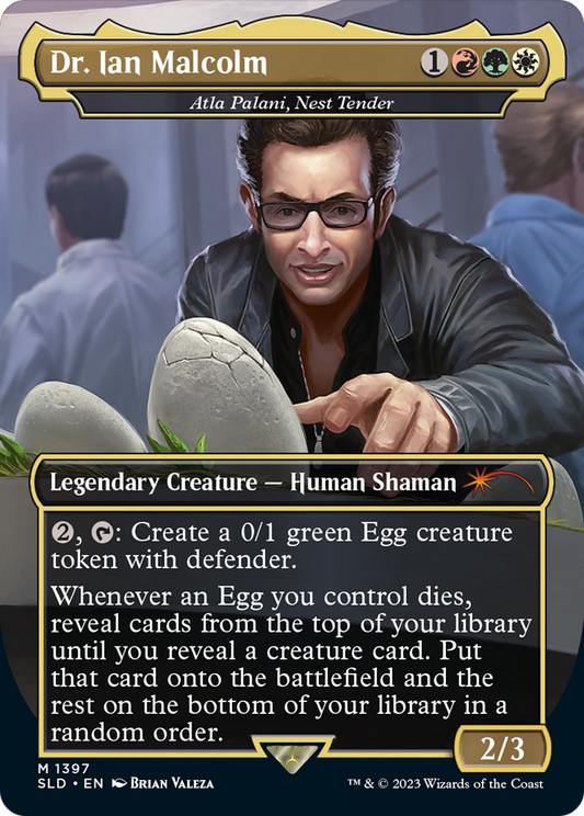 Atla Palani, Nest Tender (SLD-1397) - Secret Lair Drop / Dr. Ian Malcolm (Borderless) - Premium MTG Single from Wizards of the Coast - Just $30.18! Shop now at Game Crave Tournament Store