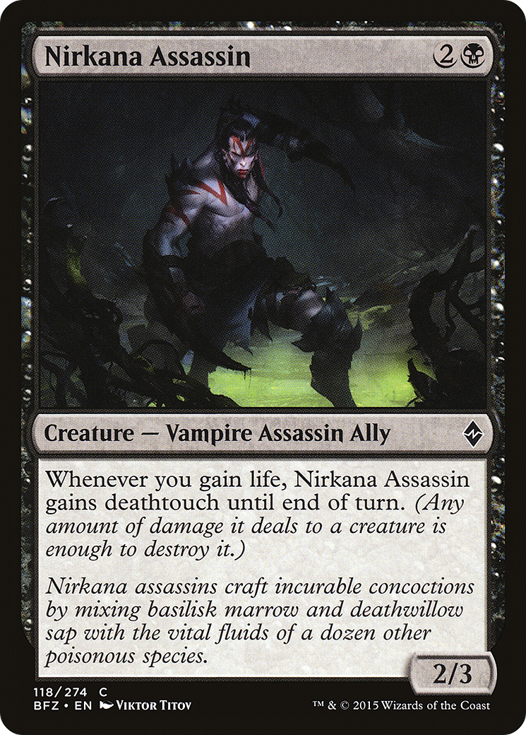 Nirkana Assassin (BFZ-118) - Battle for Zendikar - Premium MTG Single from Wizards of the Coast - Just $0.25! Shop now at Game Crave Tournament Store