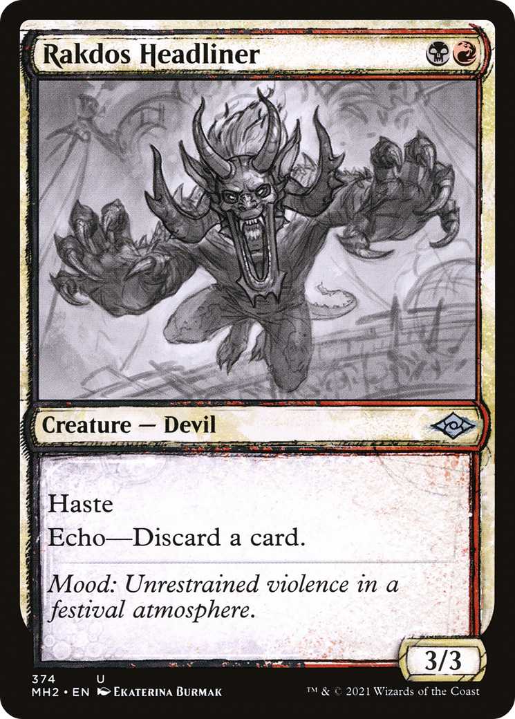 Rakdos Headliner (MH2-374) - Modern Horizons 2: (Showcase) - Premium MTG Single from Wizards of the Coast - Just $0.08! Shop now at Game Crave Tournament Store