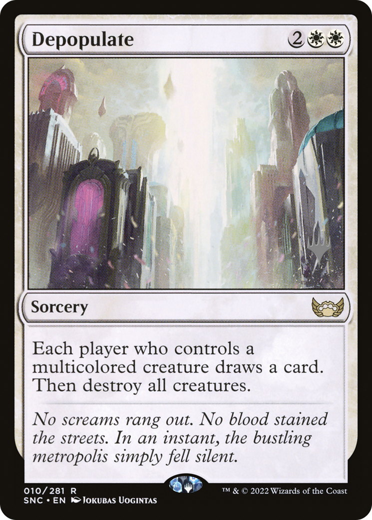 Depopulate (PSNC-10P) - Streets of New Capenna Promos Foil - Premium MTG Single from Wizards of the Coast - Just $0.17! Shop now at Game Crave Tournament Store
