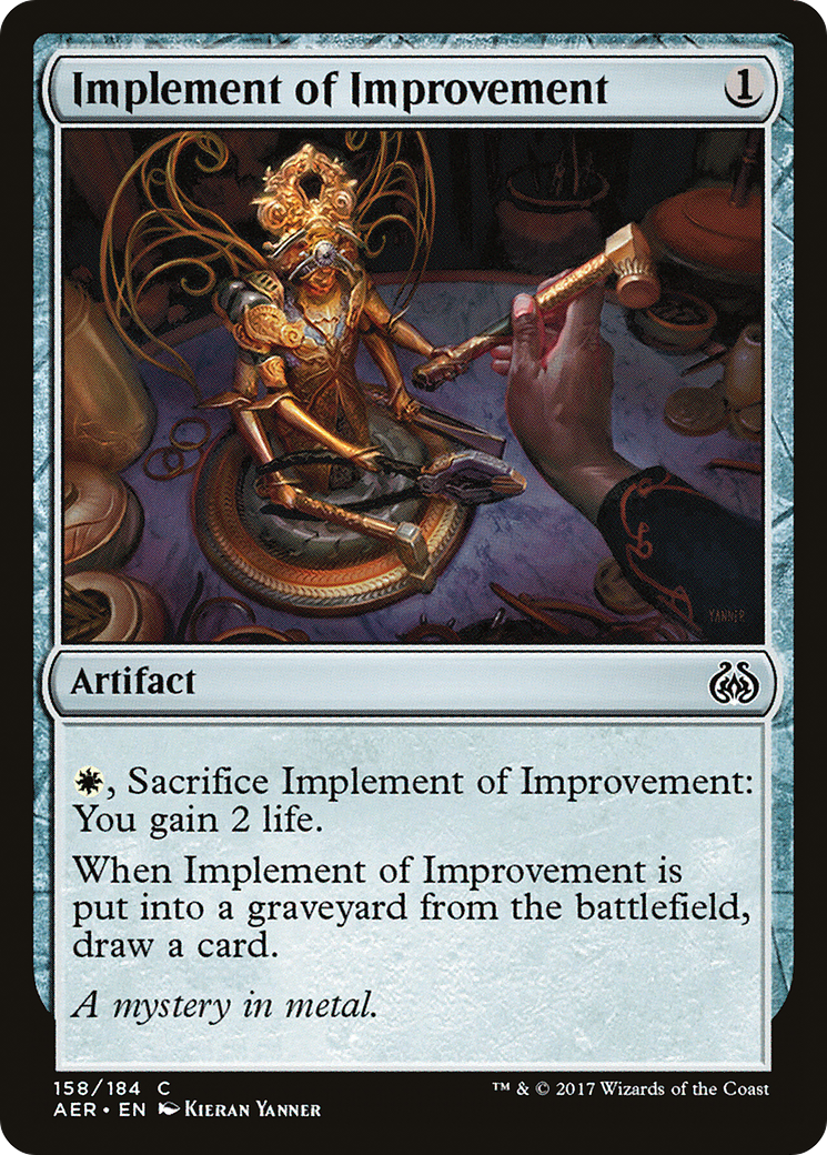 Implement of Improvement (AER-158) - Aether Revolt - Premium MTG Single from Wizards of the Coast - Just $0.25! Shop now at Game Crave Tournament Store