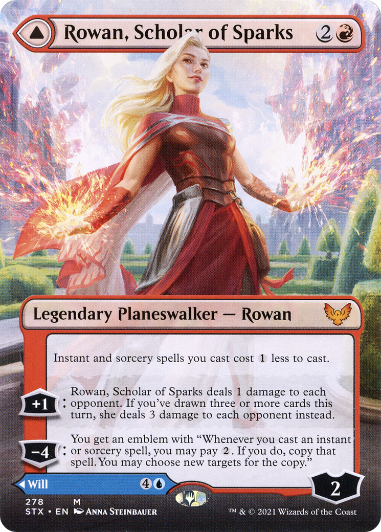 Rowan, Scholar of Sparks // Will, Scholar of Frost (STX-278) - Strixhaven: School of Mages (Borderless) Foil - Premium MTG Single from Wizards of the Coast - Just $1.28! Shop now at Game Crave Tournament Store