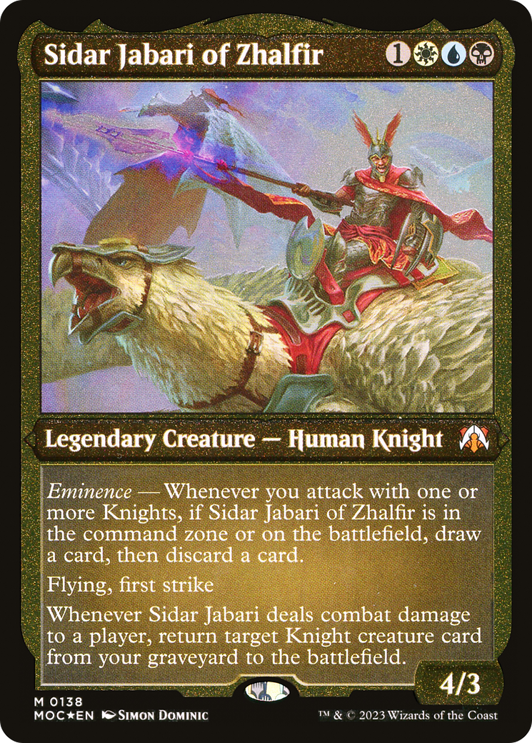 Sidar Jabari of Zhalfir (MOC-138) - March of the Machine Commander Etched Foil - Premium MTG Single from Wizards of the Coast - Just $0.25! Shop now at Game Crave Tournament Store
