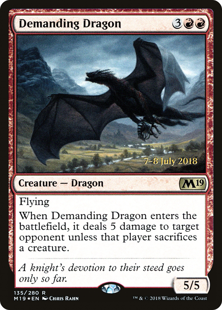 Demanding Dragon (PM19-135S) - Core Set 2019 Promos Foil - Premium MTG Single from Wizards of the Coast - Just $0.43! Shop now at Game Crave Tournament Store