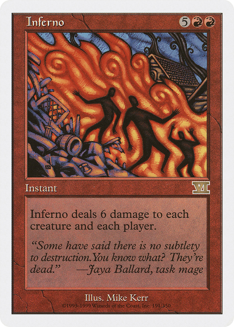 Inferno (6ED-191) - Classic Sixth Edition - Premium MTG Single from Wizards of the Coast - Just $0.17! Shop now at Game Crave Tournament Store