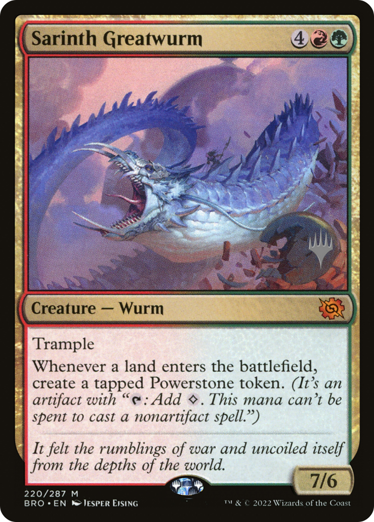 Sarinth Greatwurm (PBRO-220P) - The Brothers' War Promos Foil - Premium MTG Single from Wizards of the Coast - Just $0.19! Shop now at Game Crave Tournament Store