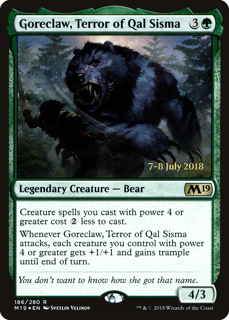 Goreclaw, Terror of Qal Sisma (PM19-186S) - Core Set 2019 Promos Foil - Premium MTG Single from Wizards of the Coast - Just $0.75! Shop now at Game Crave Tournament Store
