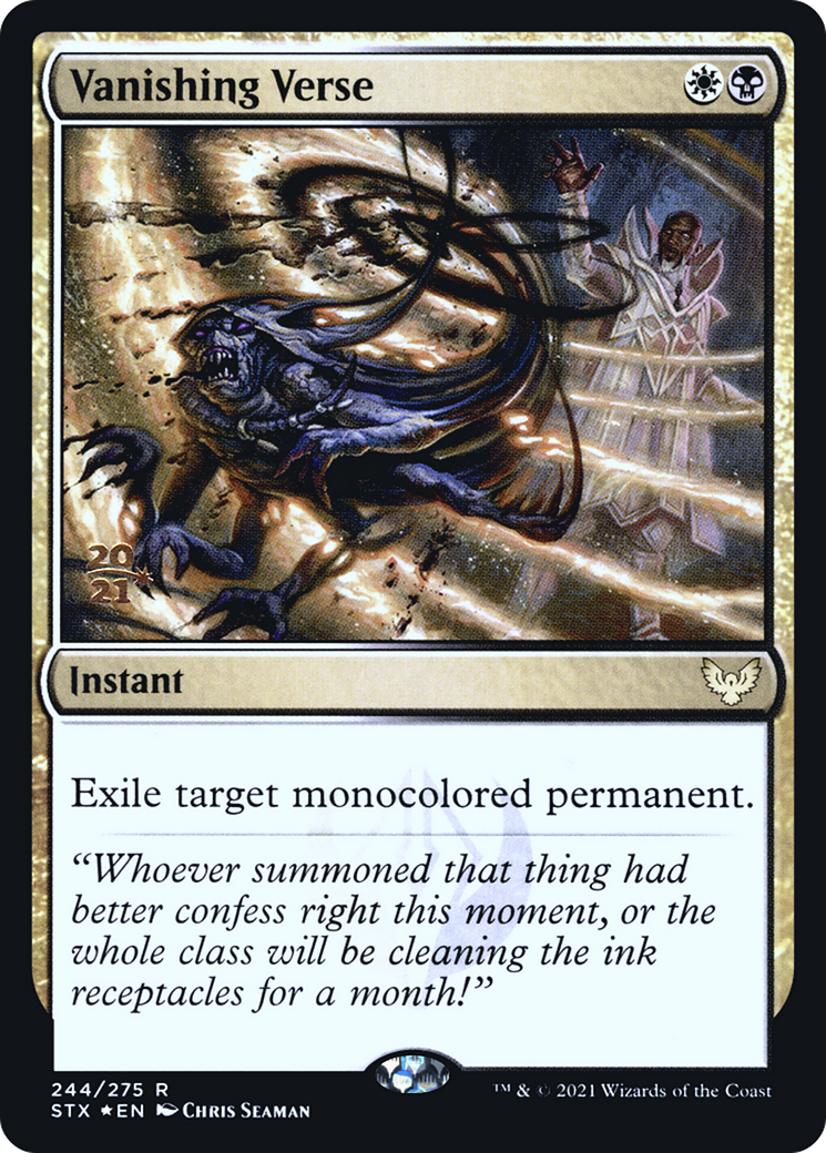 Vanishing Verse (PSTX-244S) - Strixhaven: School of Mages Promos Foil - Premium MTG Single from Wizards of the Coast - Just $0.26! Shop now at Game Crave Tournament Store