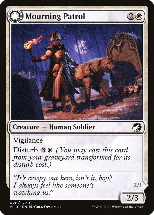 Mourning Patrol // Morning Apparition (MID-028) - Innistrad: Midnight Hunt: (Double Faced Transform) Foil - Premium MTG Single from Wizards of the Coast - Just $0.25! Shop now at Game Crave Tournament Store