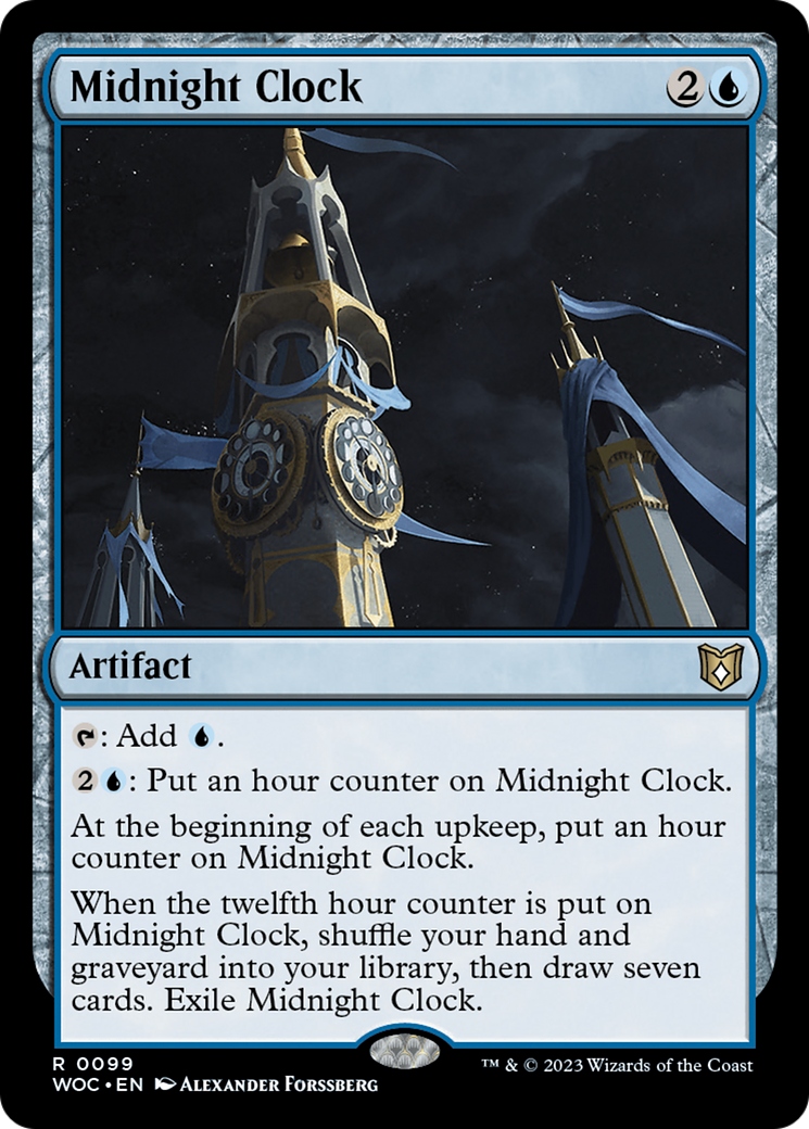 Midnight Clock (WOC-099) - Wilds of Eldraine Commander - Premium MTG Single from Wizards of the Coast - Just $0.08! Shop now at Game Crave Tournament Store