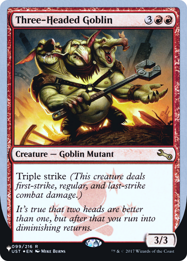 Three-Headed Goblin (UPLIST-031) - The List (Unfinity Foil Edition) Foil - Premium MTG Single from Wizards of the Coast - Just $0.08! Shop now at Game Crave Tournament Store