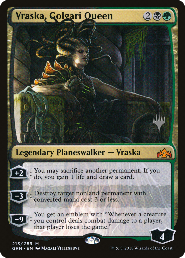 Vraska, Golgari Queen (PGRN-213P) - Guilds of Ravnica Promos - Premium MTG Single from Wizards of the Coast - Just $0.98! Shop now at Game Crave Tournament Store