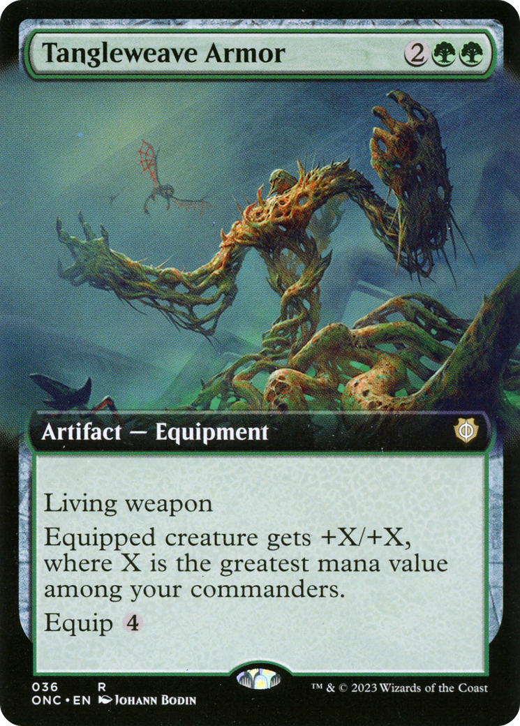 Tangleweave Armor (ONC-036) - Phyrexia: All Will Be One Commander: (Extended Art) - Premium MTG Single from Wizards of the Coast - Just $0.08! Shop now at Game Crave Tournament Store