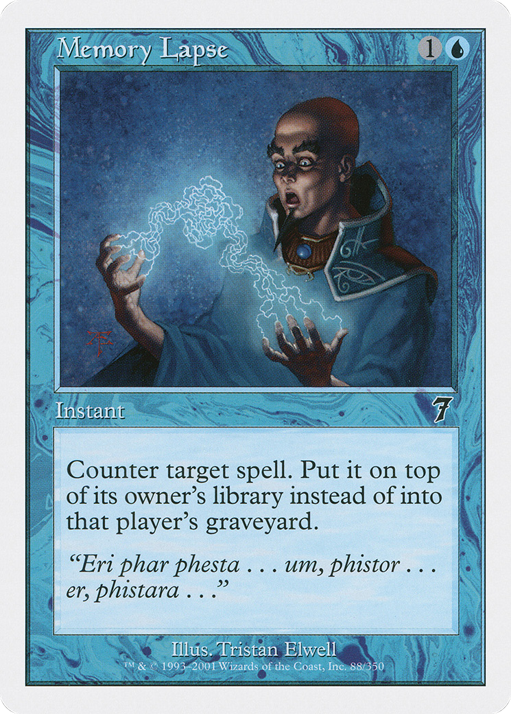 Memory Lapse (7ED-088) - Seventh Edition - Premium MTG Single from Wizards of the Coast - Just $0.31! Shop now at Game Crave Tournament Store