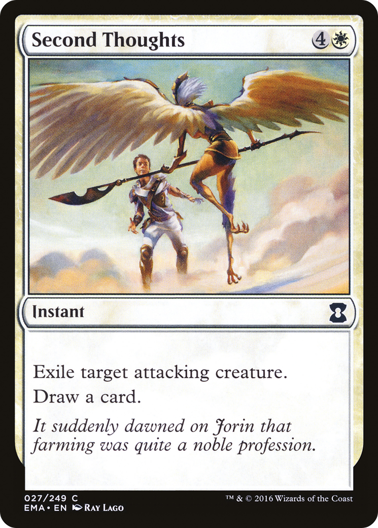 Second Thoughts (EMA-027) - Eternal Masters Foil - Premium MTG Single from Wizards of the Coast - Just $0.25! Shop now at Game Crave Tournament Store