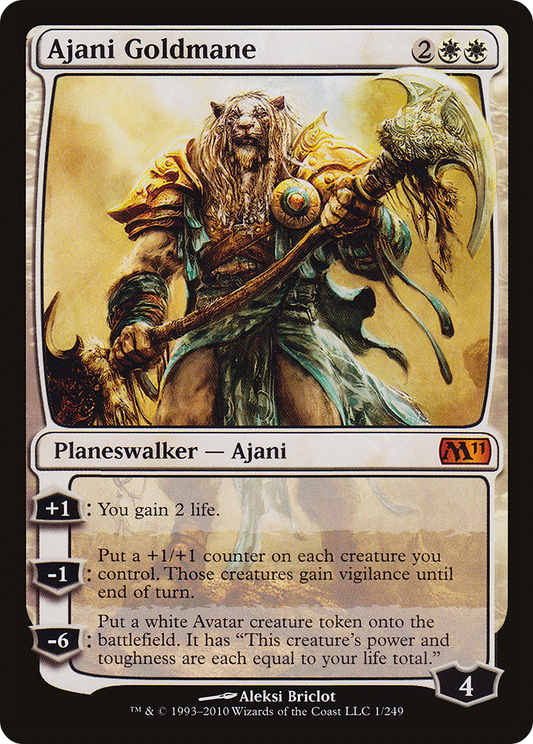 Ajani Goldmane (M11-001) - Magic 2011 Foil - Premium MTG Single from Wizards of the Coast - Just $16.08! Shop now at Game Crave Tournament Store