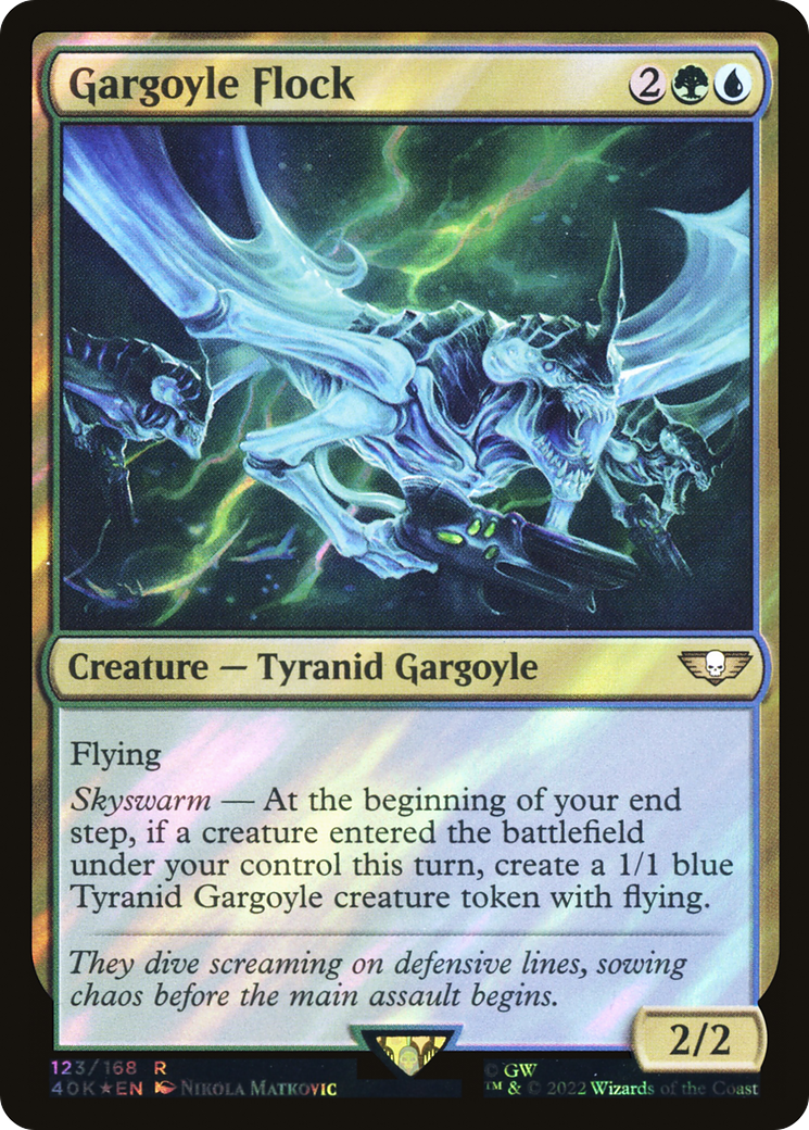 Gargoyle Flock (40K-123★) - Warhammer 40,000 Commander Foil - Premium MTG Single from Wizards of the Coast - Just $0.08! Shop now at Game Crave Tournament Store
