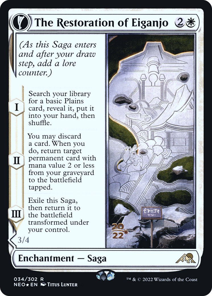 The Restoration of Eiganjo // Architect of Restoration (PNEO-34S) - Kamigawa: Neon Dynasty Promos: (fandfc) Foil - Premium MTG Single from Wizards of the Coast - Just $1.61! Shop now at Game Crave Tournament Store