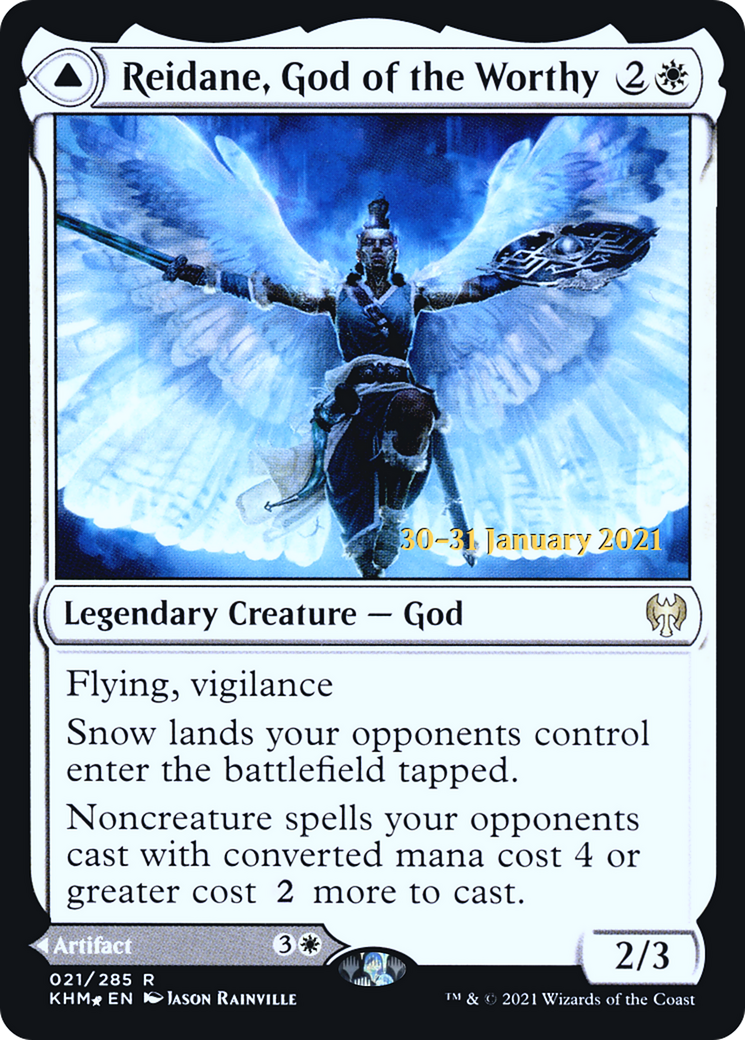 Reidane, God of the Worthy // Valkmira, Protector's Shield (PKHM-21S) - Kaldheim Promos Foil - Premium MTG Single from Wizards of the Coast - Just $2.14! Shop now at Game Crave Tournament Store
