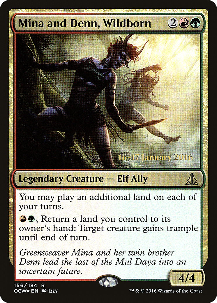 Mina and Denn, Wildborn (POGW-156S) - Oath of the Gatewatch Promos Foil - Premium MTG Single from Wizards of the Coast - Just $3.92! Shop now at Game Crave Tournament Store