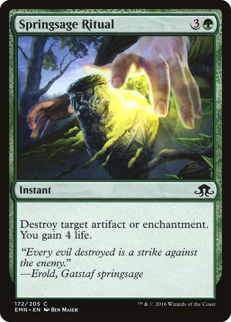 Springsage Ritual (EMN-172) - Eldritch Moon Foil - Premium MTG Single from Wizards of the Coast - Just $0.25! Shop now at Game Crave Tournament Store