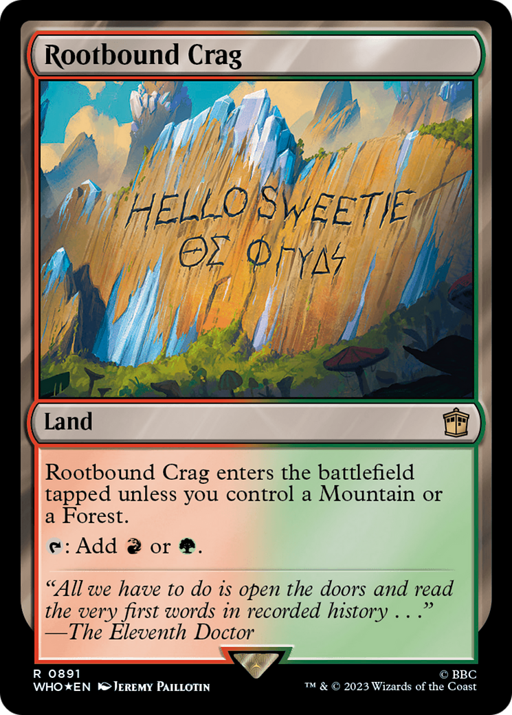 Rootbound Crag (WHO-891) - Doctor Who Foil - Premium MTG Single from Wizards of the Coast - Just $0.85! Shop now at Game Crave Tournament Store