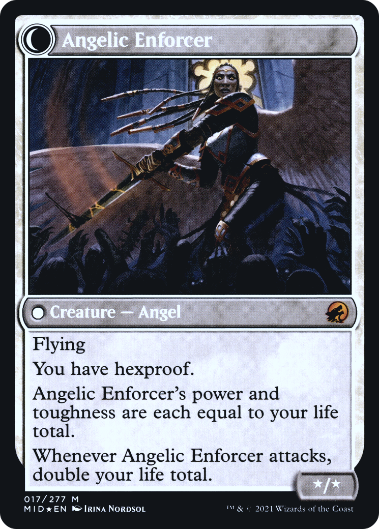 Enduring Angel // Angelic Enforcer (PMID-17S) - Innistrad: Midnight Hunt Promos: (Double Faced Transform) Foil - Premium MTG Single from Wizards of the Coast - Just $1.13! Shop now at Game Crave Tournament Store