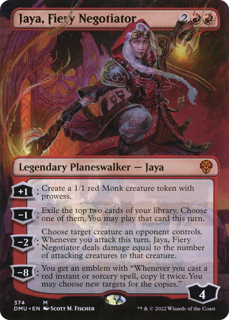 Jaya, Fiery Negotiator (DMU-374) - Dominaria United (Borderless) - Premium MTG Single from Wizards of the Coast - Just $0.36! Shop now at Game Crave Tournament Store