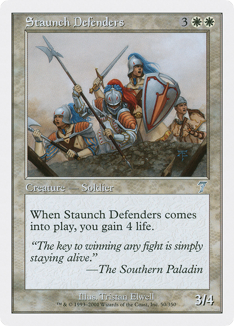 Staunch Defenders (7ED-050) - Seventh Edition - Premium MTG Single from Wizards of the Coast - Just $0.08! Shop now at Game Crave Tournament Store