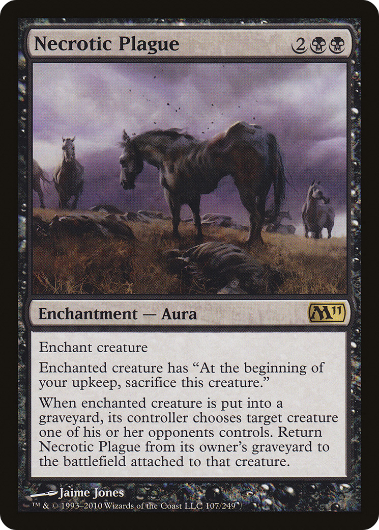 Necrotic Plague (M11-107) - Magic 2011 - Premium MTG Single from Wizards of the Coast - Just $0.08! Shop now at Game Crave Tournament Store