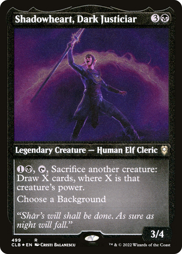 Shadowheart, Dark Justiciar (CLB-499) - Commander Legends: Battle for Baldur's Gate Etched Foil - Premium MTG Single from Wizards of the Coast - Just $0.13! Shop now at Game Crave Tournament Store