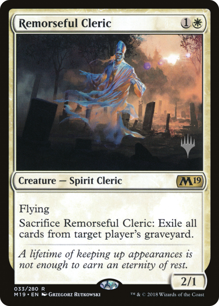 Remorseful Cleric (PM19-33P) - Core Set 2019 Promos - Premium MTG Single from Wizards of the Coast - Just $0.46! Shop now at Game Crave Tournament Store