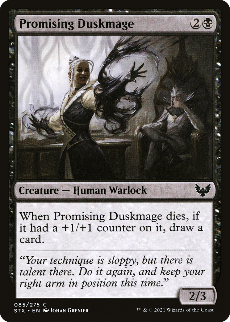 Promising Duskmage (STX-085) - Strixhaven: School of Mages - Premium MTG Single from Wizards of the Coast - Just $0.08! Shop now at Game Crave Tournament Store