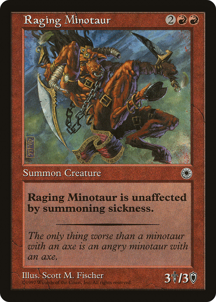Raging Minotaur (POR-146) - Portal - Premium MTG Single from Wizards of the Coast - Just $0.08! Shop now at Game Crave Tournament Store