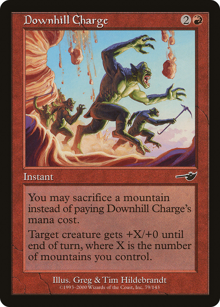 Downhill Charge (NEM-079) - Nemesis Foil - Premium MTG Single from Wizards of the Coast - Just $1.29! Shop now at Game Crave Tournament Store