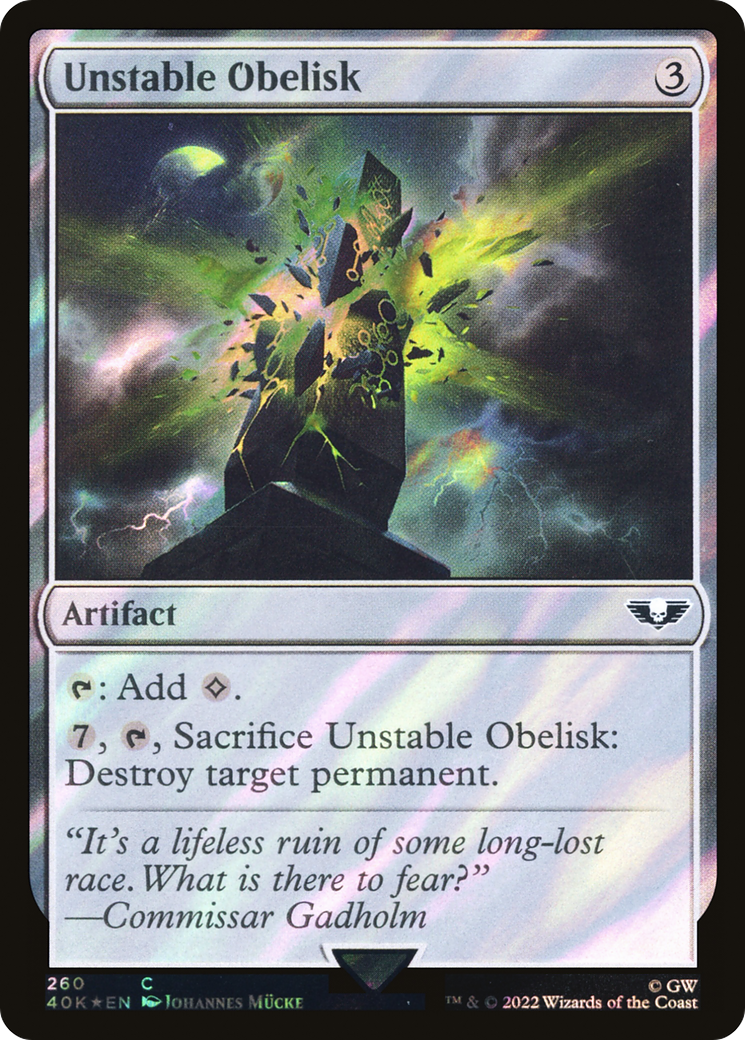 Unstable Obelisk (40K-260★) - Warhammer 40,000 Commander Foil - Premium MTG Single from Wizards of the Coast - Just $0.13! Shop now at Game Crave Tournament Store