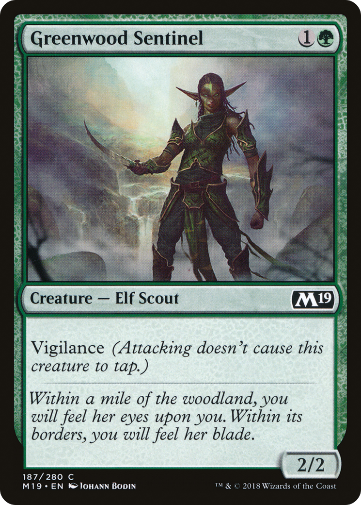 Greenwood Sentinel (M19-187) - Core Set 2019 Foil - Premium MTG Single from Wizards of the Coast - Just $0.08! Shop now at Game Crave Tournament Store