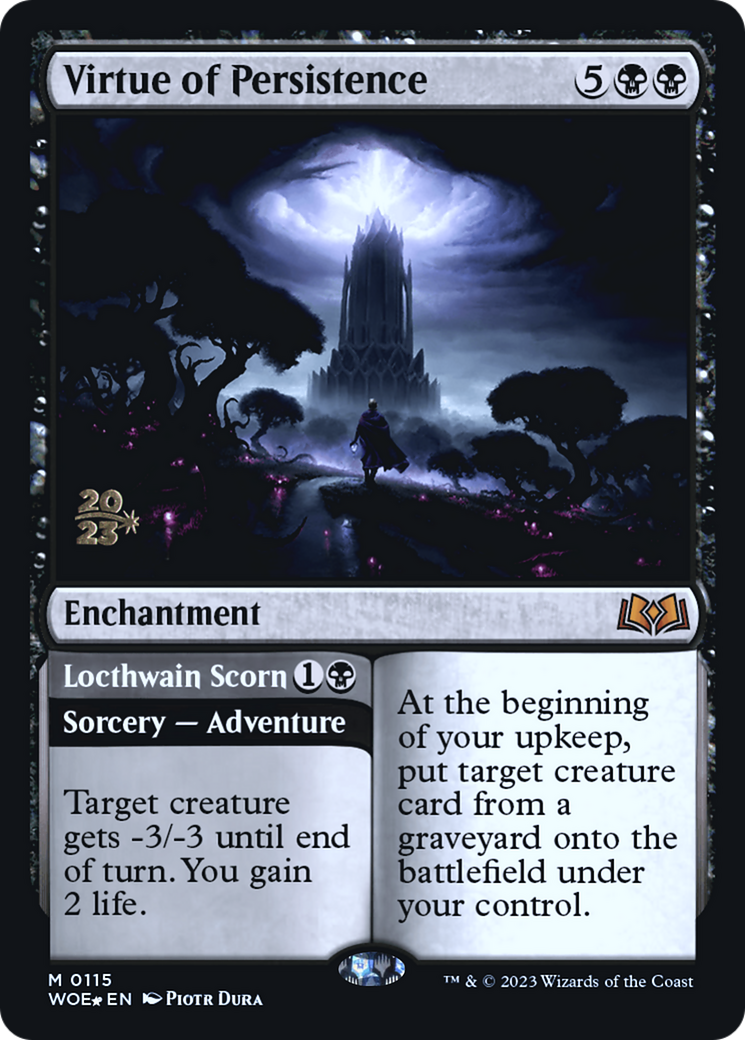 Virtue of Persistence // Locthwain Scorn (PWOE-115S) - Wilds of Eldraine Promos Foil - Premium MTG Single from Wizards of the Coast - Just $5.67! Shop now at Game Crave Tournament Store