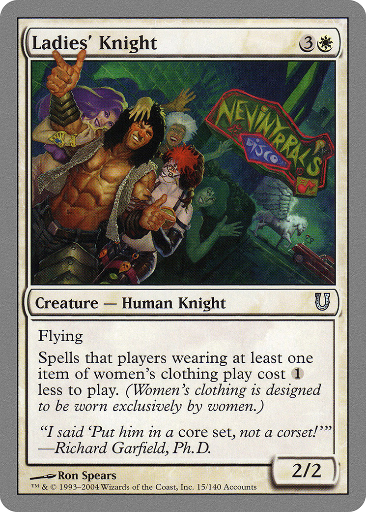 Ladies' Knight (UNH-015) - Unhinged - Premium MTG Single from Wizards of the Coast - Just $0.08! Shop now at Game Crave Tournament Store