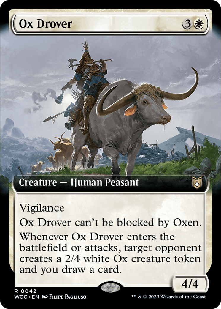 Ox Drover (WOC-042) - Wilds of Eldraine Commander: (Extended Art) - Premium MTG Single from Wizards of the Coast - Just $0.30! Shop now at Game Crave Tournament Store
