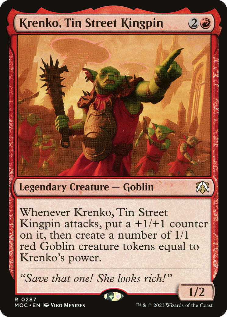 Krenko, Tin Street Kingpin (MOC-287) - March of the Machine Commander - Premium MTG Single from Wizards of the Coast - Just $0.48! Shop now at Game Crave Tournament Store