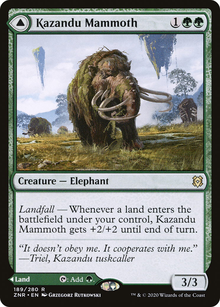 Kazandu Mammoth // Kazandu Valley (ZNR-189) - Zendikar Rising - Premium MTG Single from Wizards of the Coast - Just $0.08! Shop now at Game Crave Tournament Store