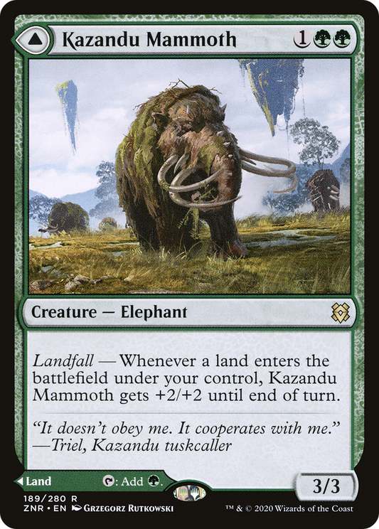 Kazandu Mammoth // Kazandu Valley (ZNR-189) - Zendikar Rising - Premium MTG Single from Wizards of the Coast - Just $0.08! Shop now at Game Crave Tournament Store