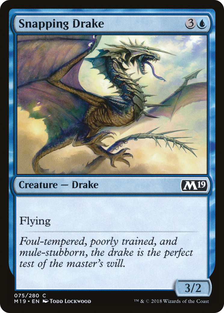 Snapping Drake (M19-075) - Core Set 2019 Foil - Premium MTG Single from Wizards of the Coast - Just $0.08! Shop now at Game Crave Tournament Store