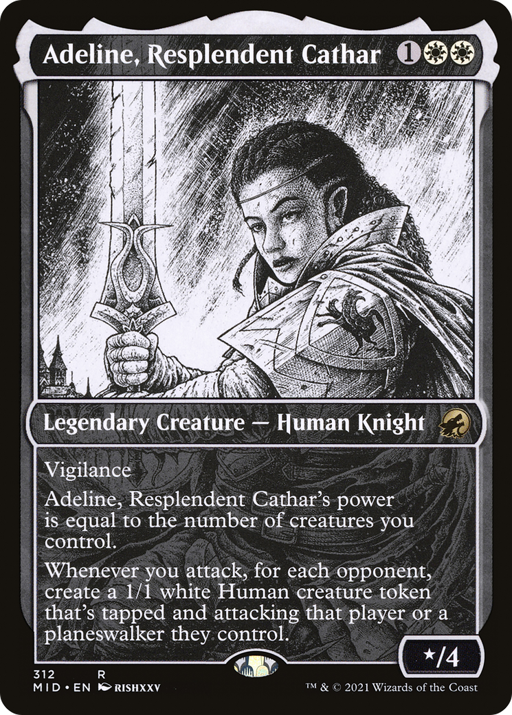 Adeline, Resplendent Cathar (MID-312) - Innistrad: Midnight Hunt: (Showcase) - Premium MTG Single from Wizards of the Coast - Just $0.75! Shop now at Game Crave Tournament Store