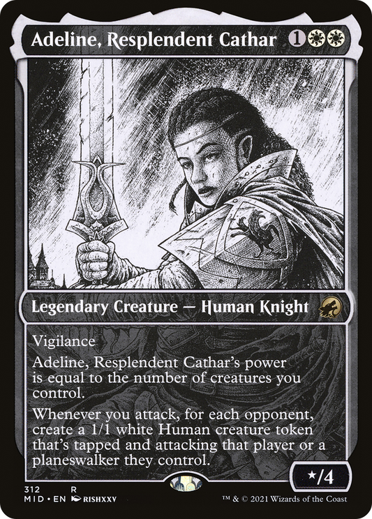 Adeline, Resplendent Cathar (MID-312) - Innistrad: Midnight Hunt: (Showcase) - Premium MTG Single from Wizards of the Coast - Just $0.75! Shop now at Game Crave Tournament Store