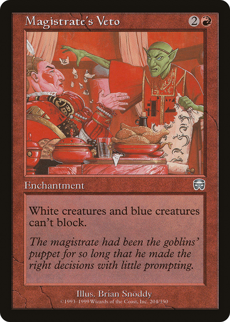 Magistrate's Veto (MMQ-204) - Mercadian Masques - Premium MTG Single from Wizards of the Coast - Just $0.08! Shop now at Game Crave Tournament Store