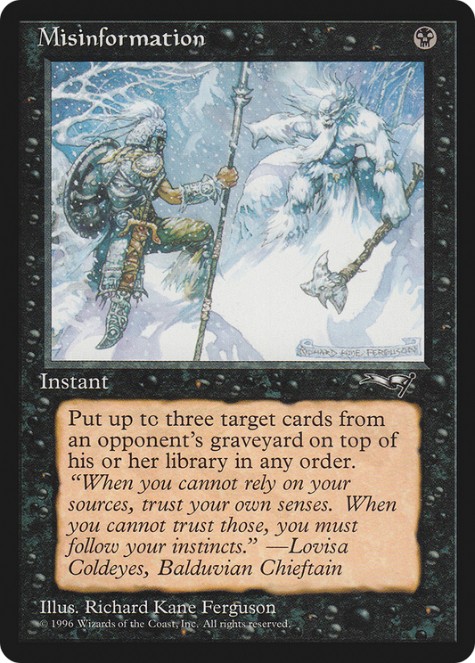 Misinformation (ALL-056) - Alliances - Premium MTG Single from Wizards of the Coast - Just $0.10! Shop now at Game Crave Tournament Store