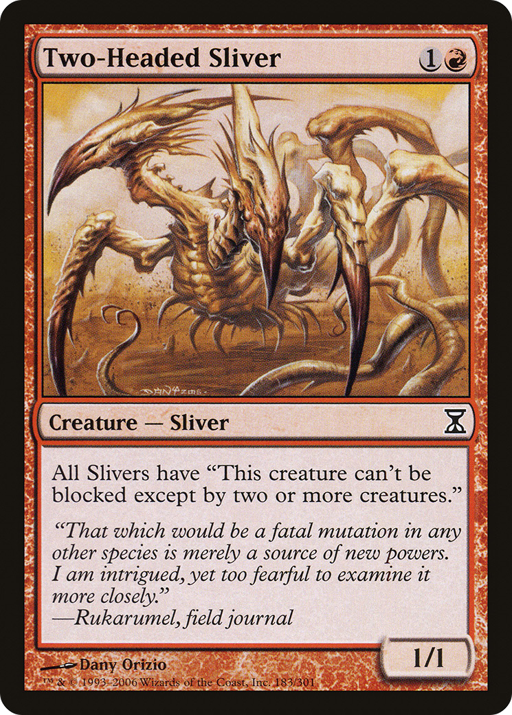 Two-Headed Sliver (TSP-183) - Time Spiral Foil - Premium MTG Single from Wizards of the Coast - Just $1.64! Shop now at Game Crave Tournament Store